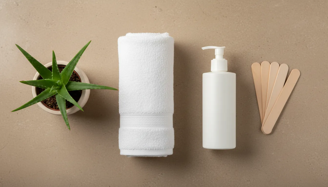 Gentle aftercare supplies for sensitive skin after waxing