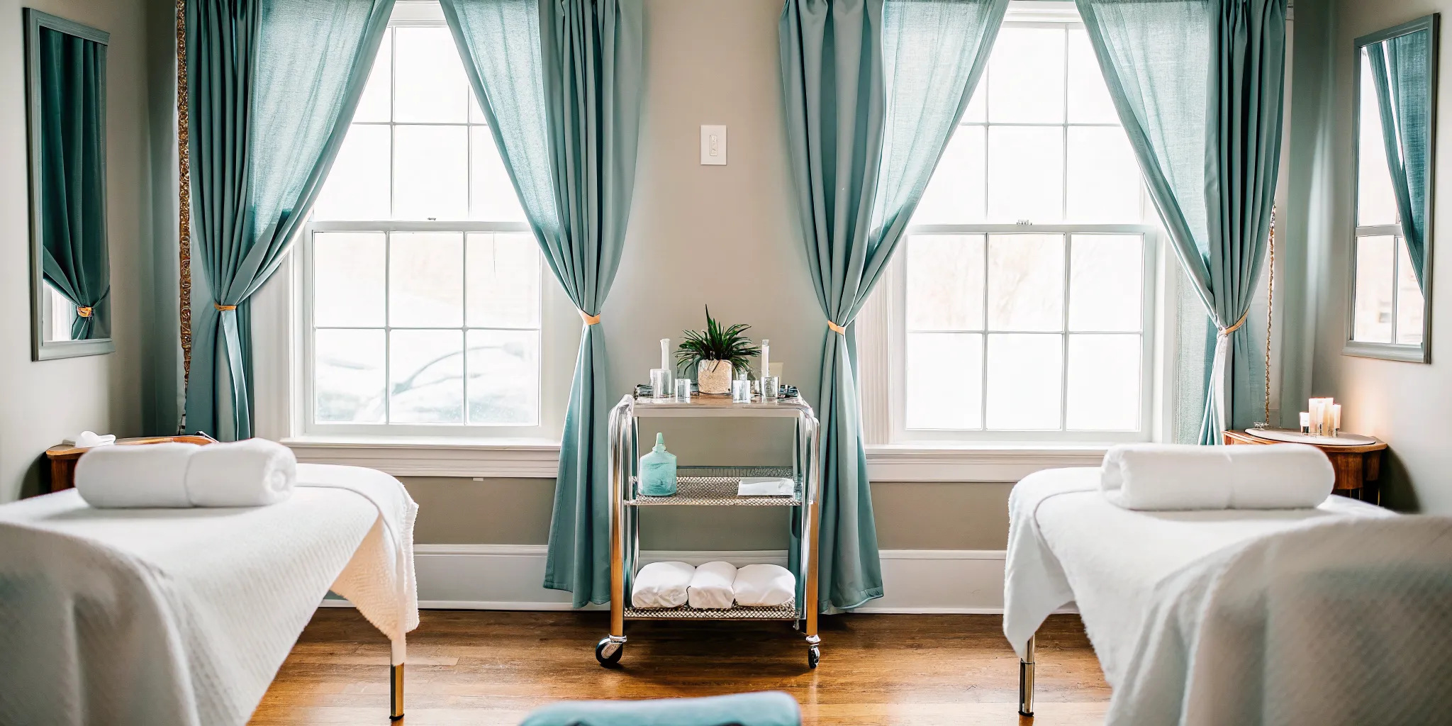 Clean salon room for a bikini wax near me appointment before vacation