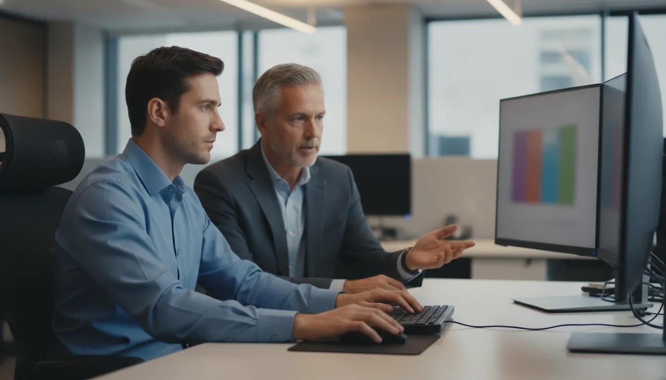Trader rehearsing an order-entry workflow with a mentor before live SPX options trading