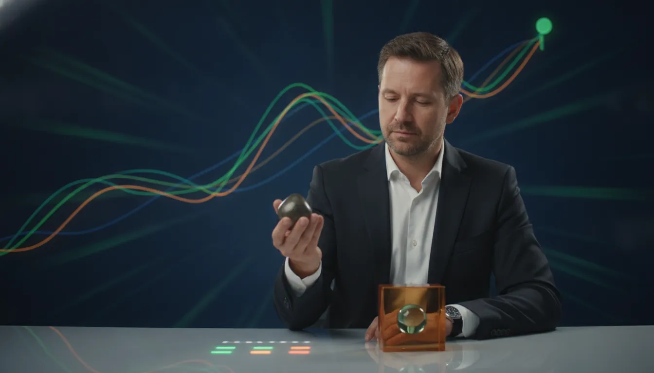 Trader reviewing measured position size and market risk