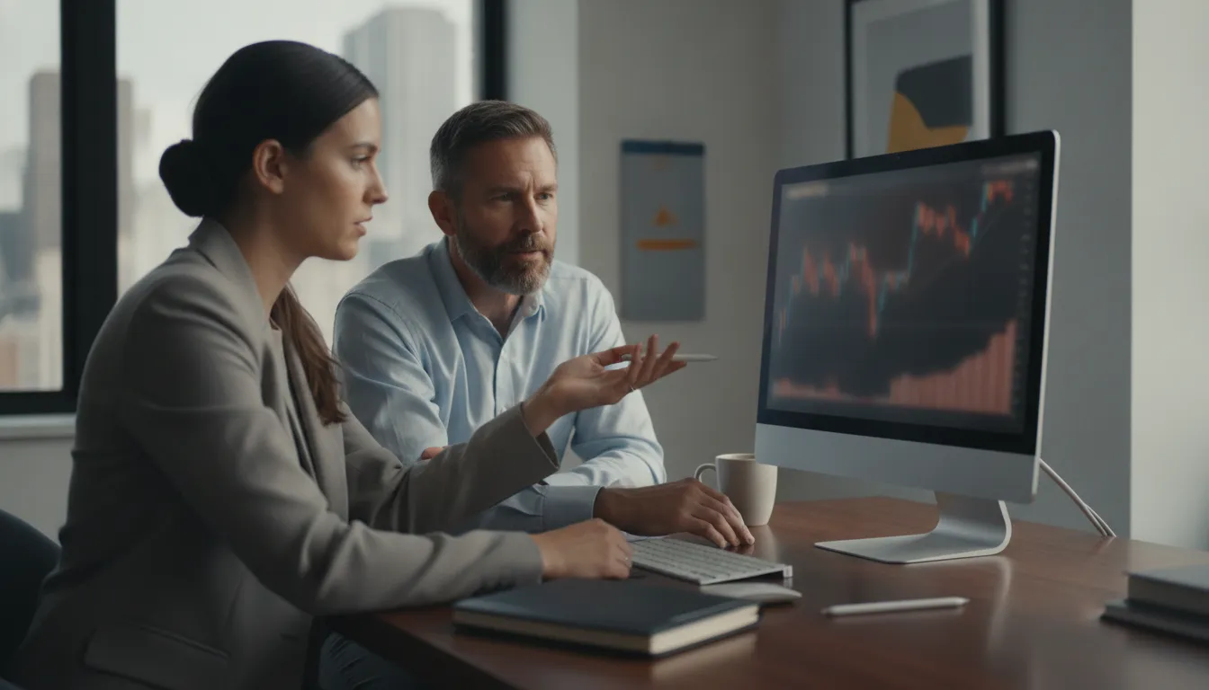 Trader reviewing 0DTE options trading risk management on monitors