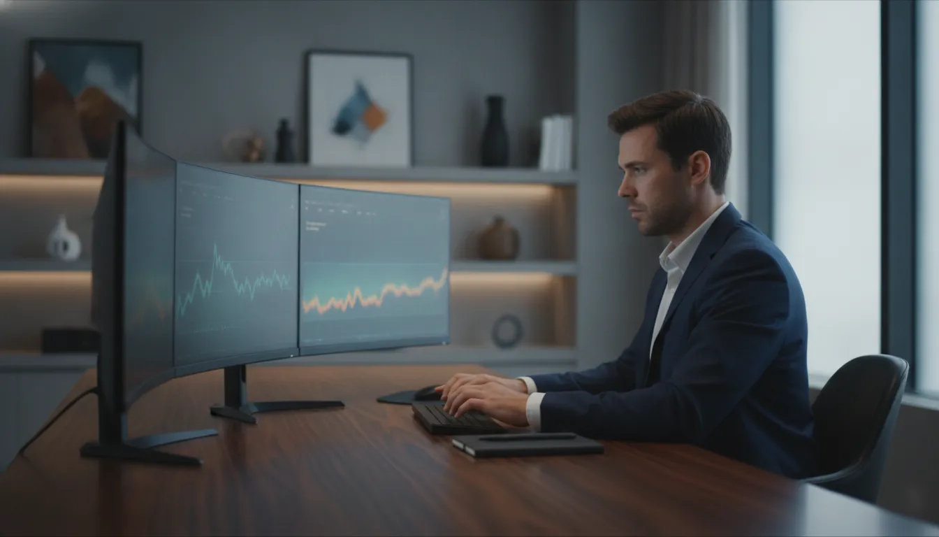 Trader reviewing a four-leg options position