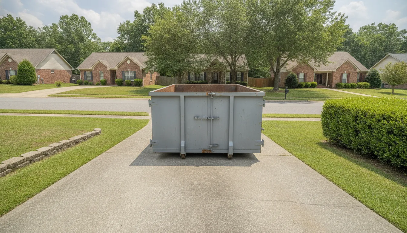 Private driveway placement that may avoid a dumpster permit Nashville requirement