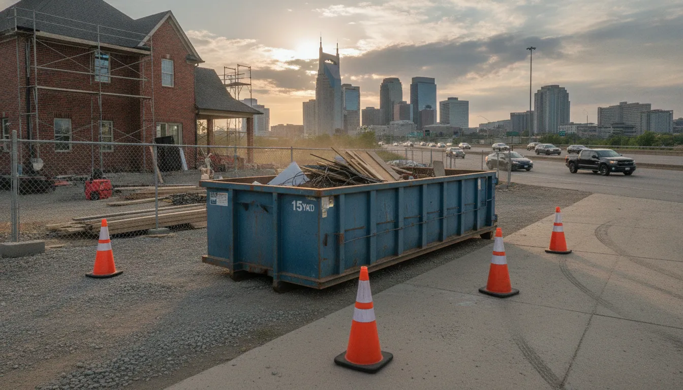 Planning safe roll-off placement before requesting a dumpster permit Nashville
