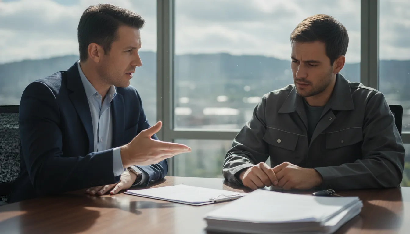 Florida driver discussing a license notice with an attorney