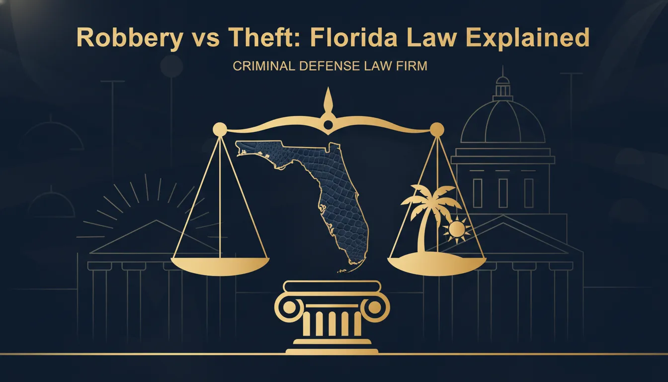 Florida courthouse representing robbery vs theft legal distinctions under state law