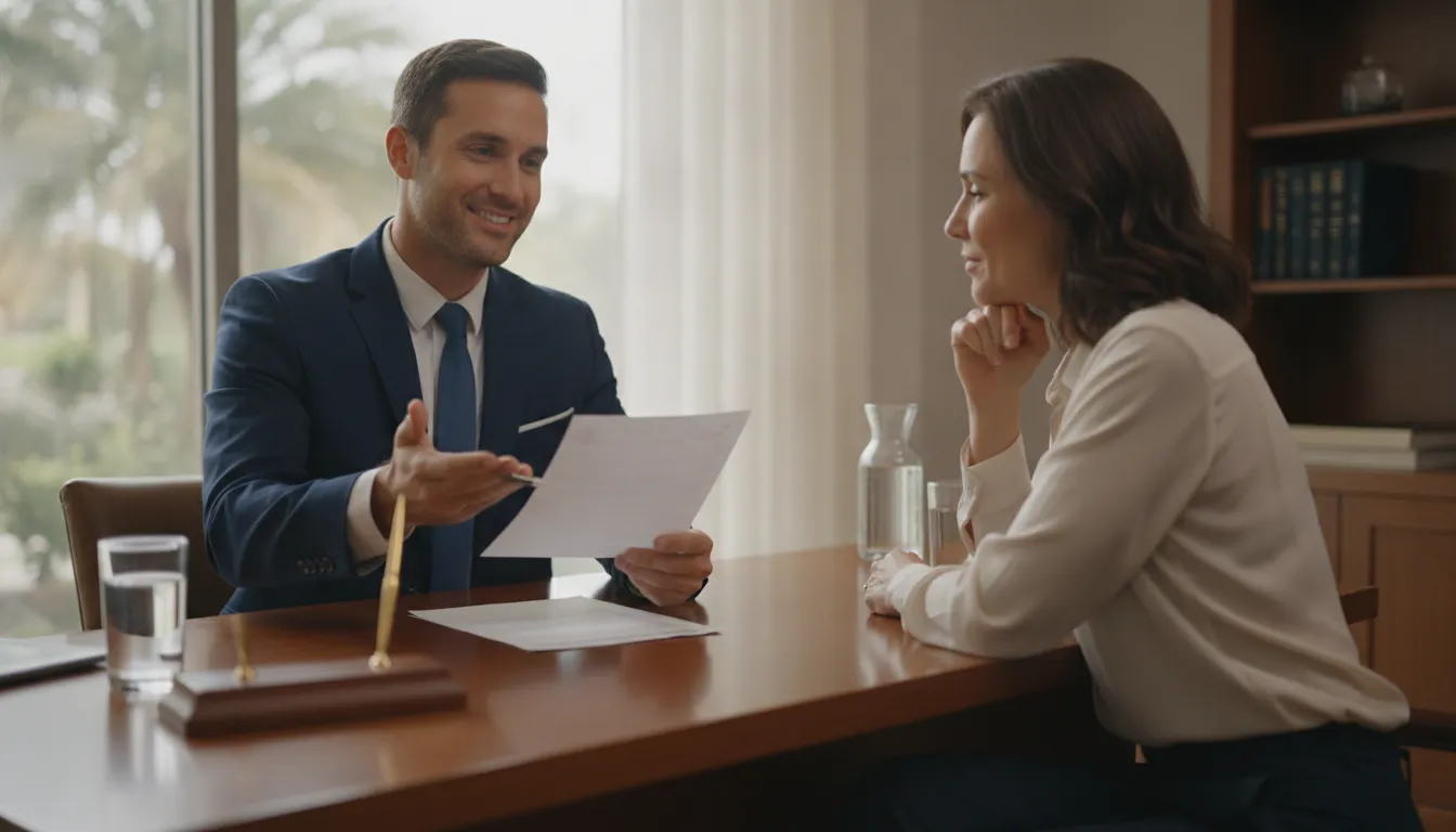 Attorney explaining a Florida driving record to a client