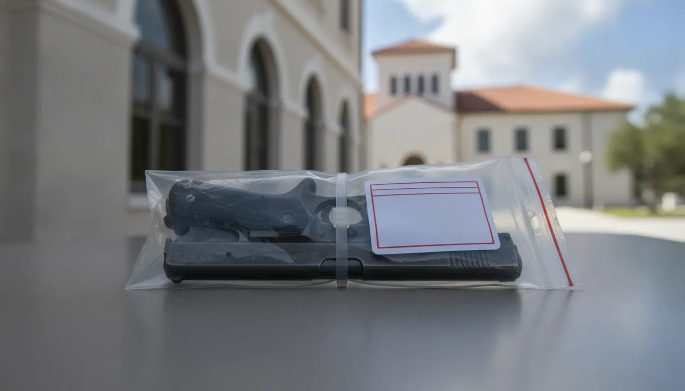 Secured firearm evidence in a Florida criminal case