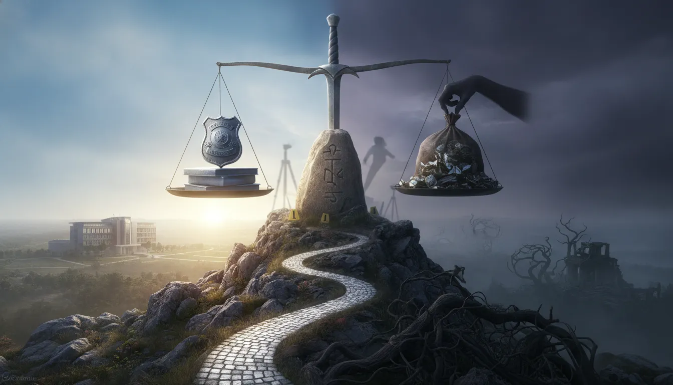 Scales of justice illustrating inducement versus a lawful opportunity