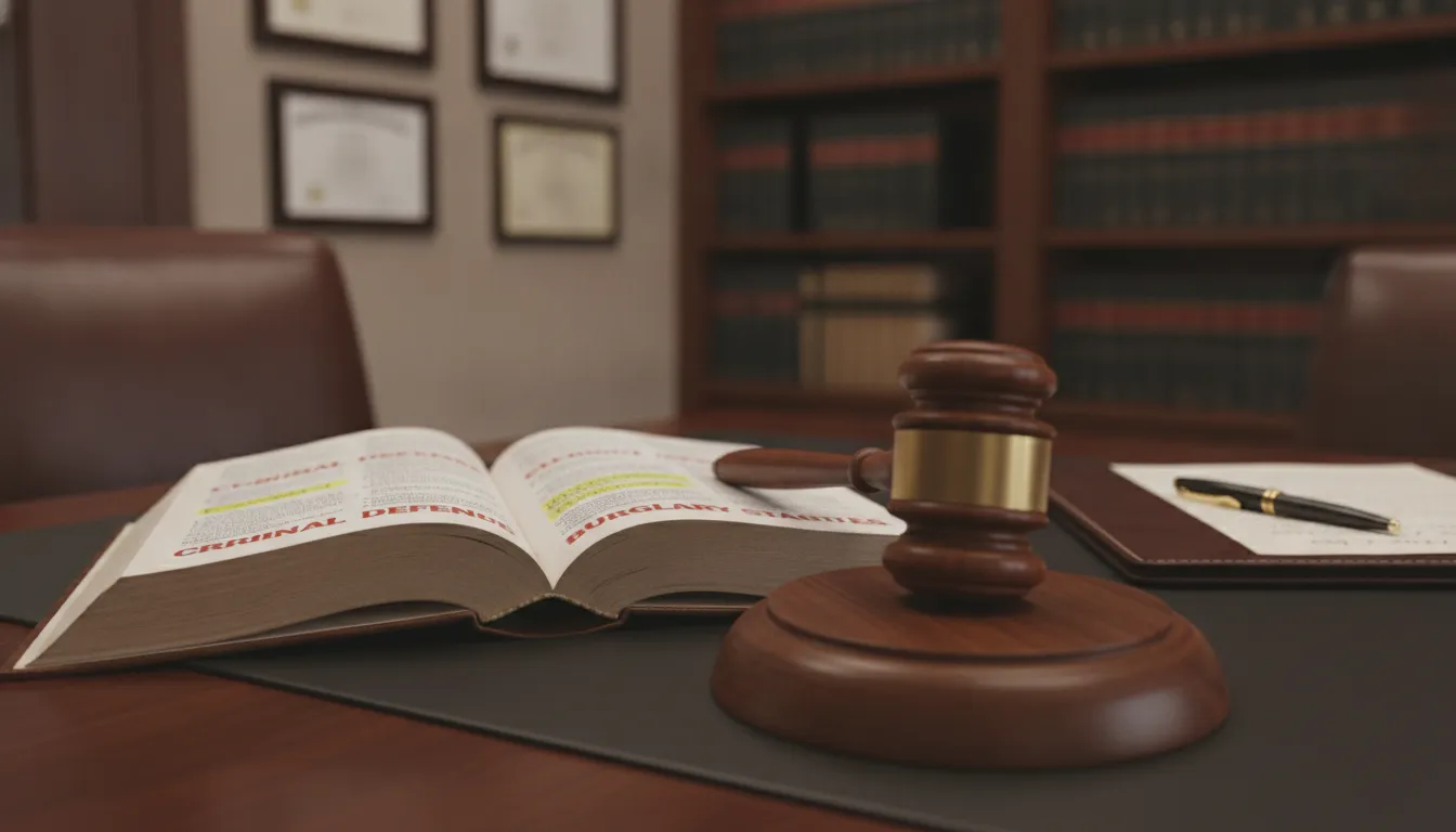 Florida law book and gavel on a desk representing criminal defense statutes