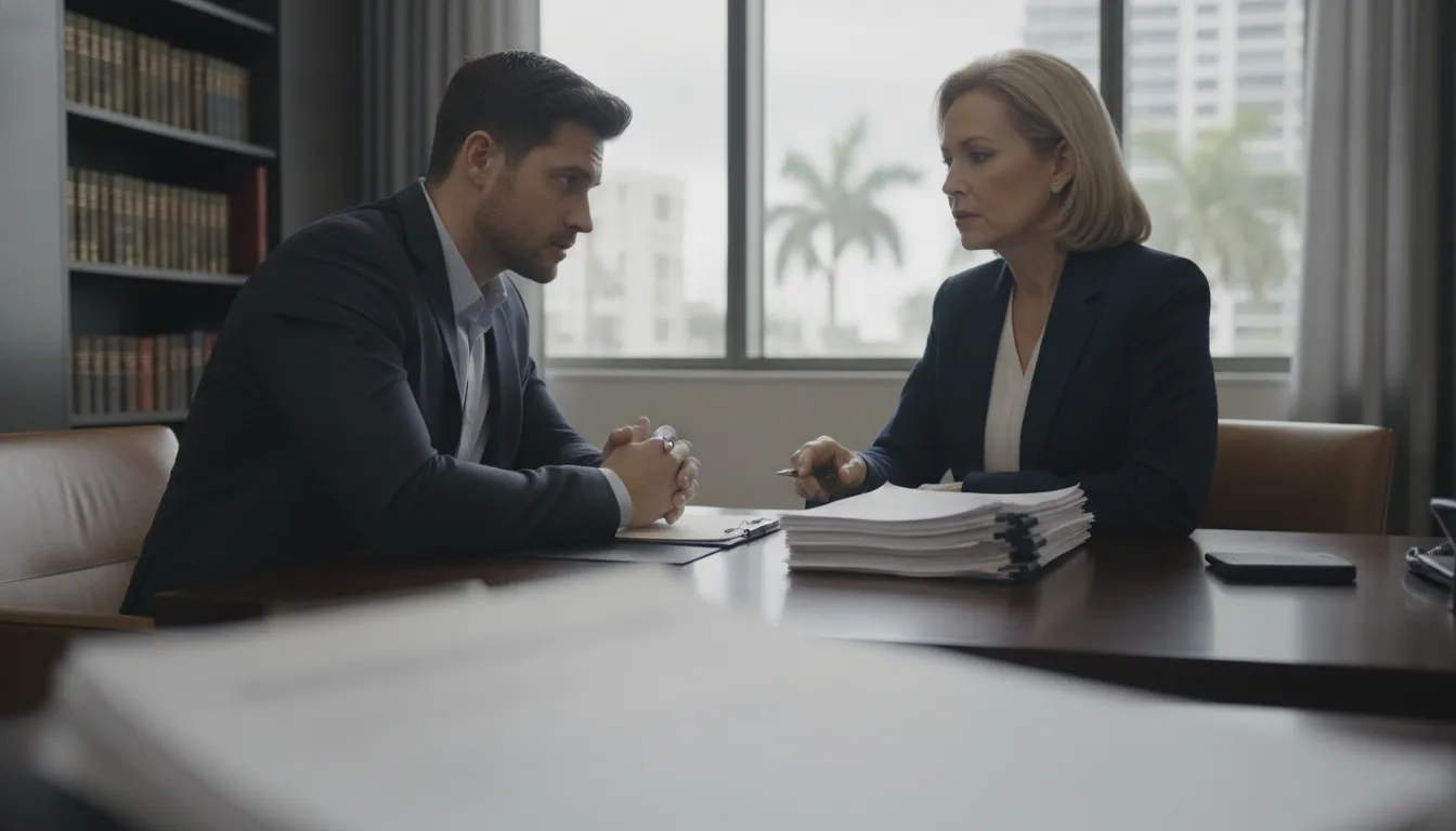 Person discussing a protective order allegation with a Florida defense attorney