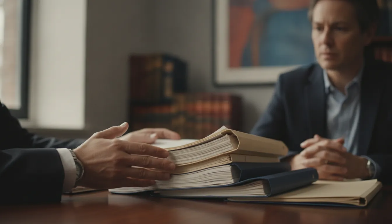 Court records and case documents organized for an initial legal review