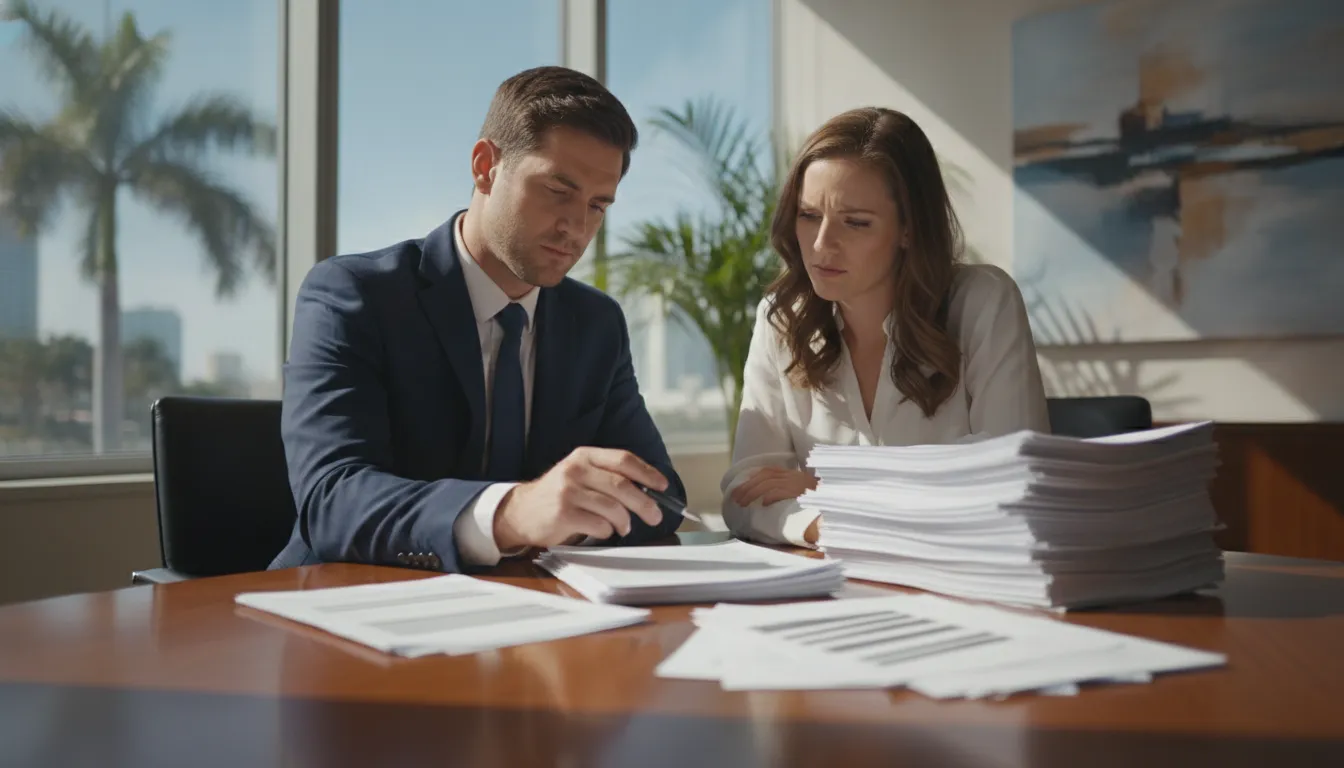 DUI defense attorney reviewing Florida arrest paperwork with a client