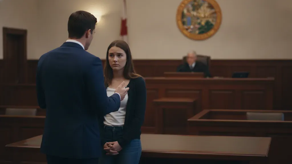 Traffic court lawyer preparing a Florida driver for a courtroom hearing
