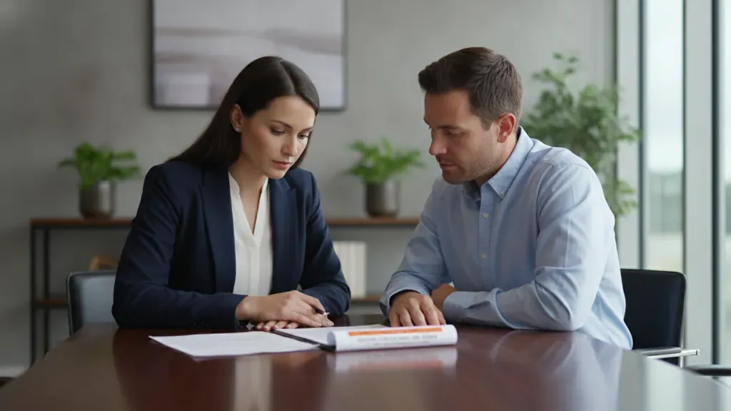 Traffic court lawyer reviewing hearing preparation with a Florida driver