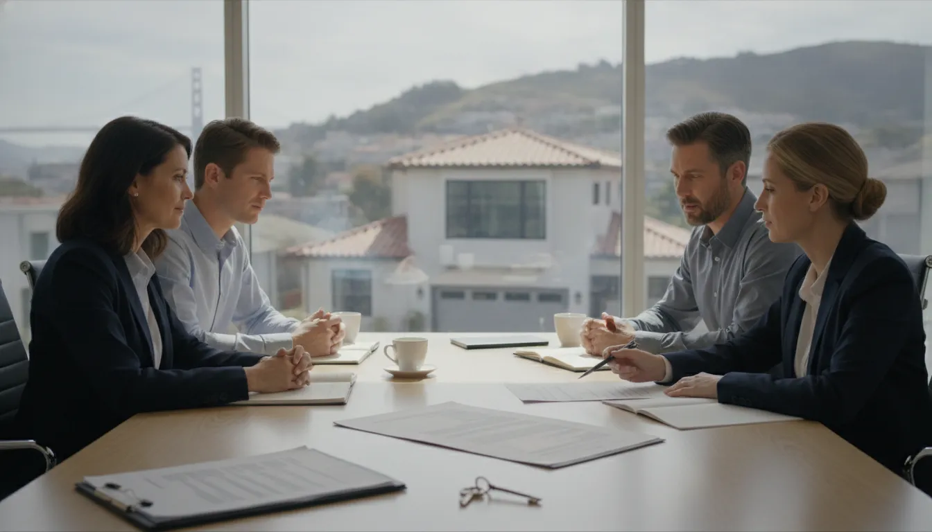 California family discussing property transfer options with an estate planning attorney