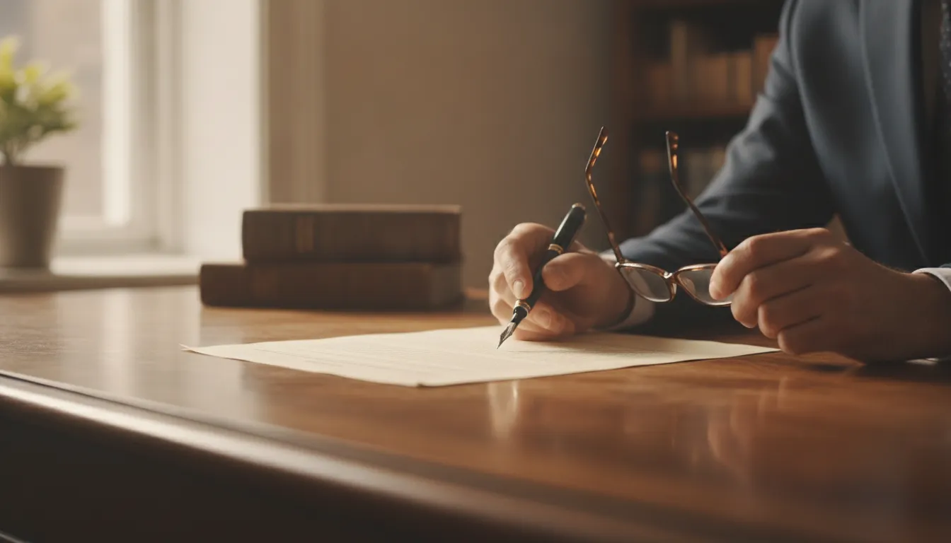 Attorney reviewing a fiduciary trust document during California estate administration