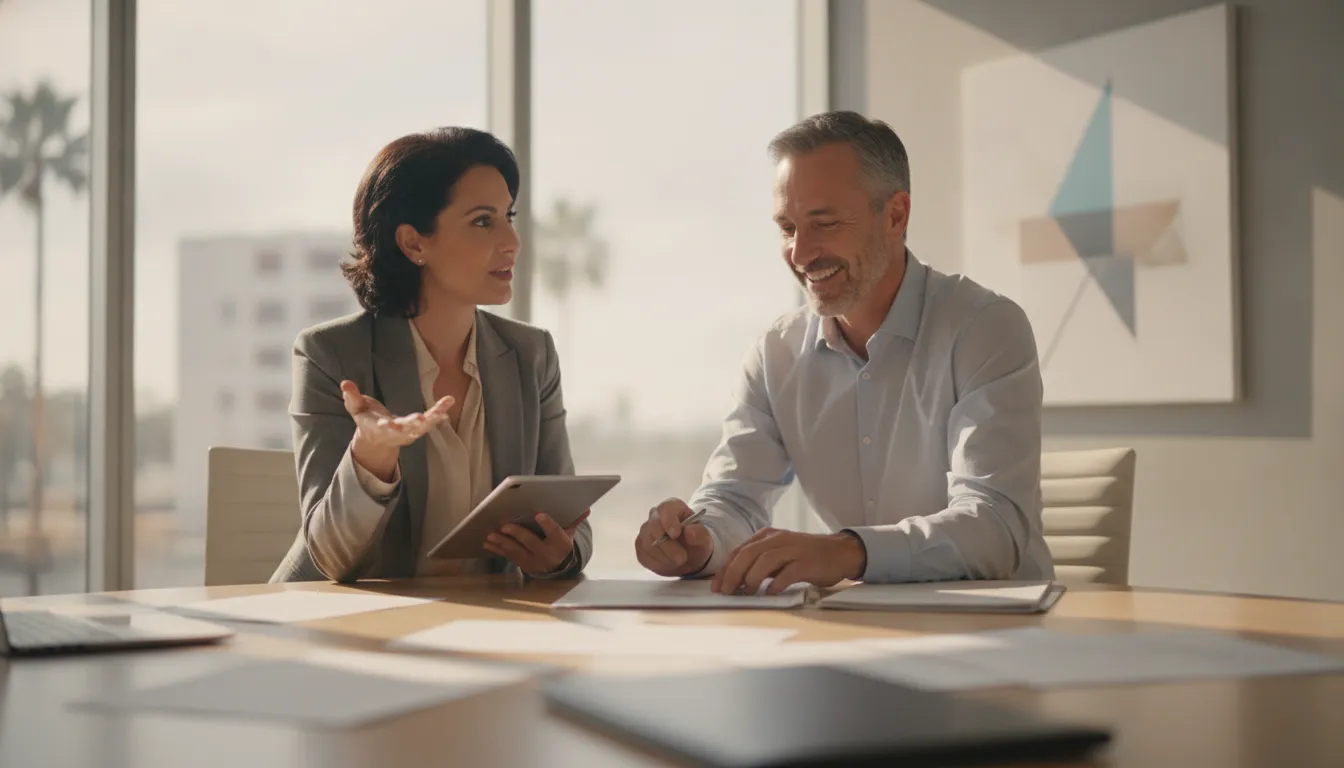 Business owner discussing how to dissolve an LLC in California with legal counsel