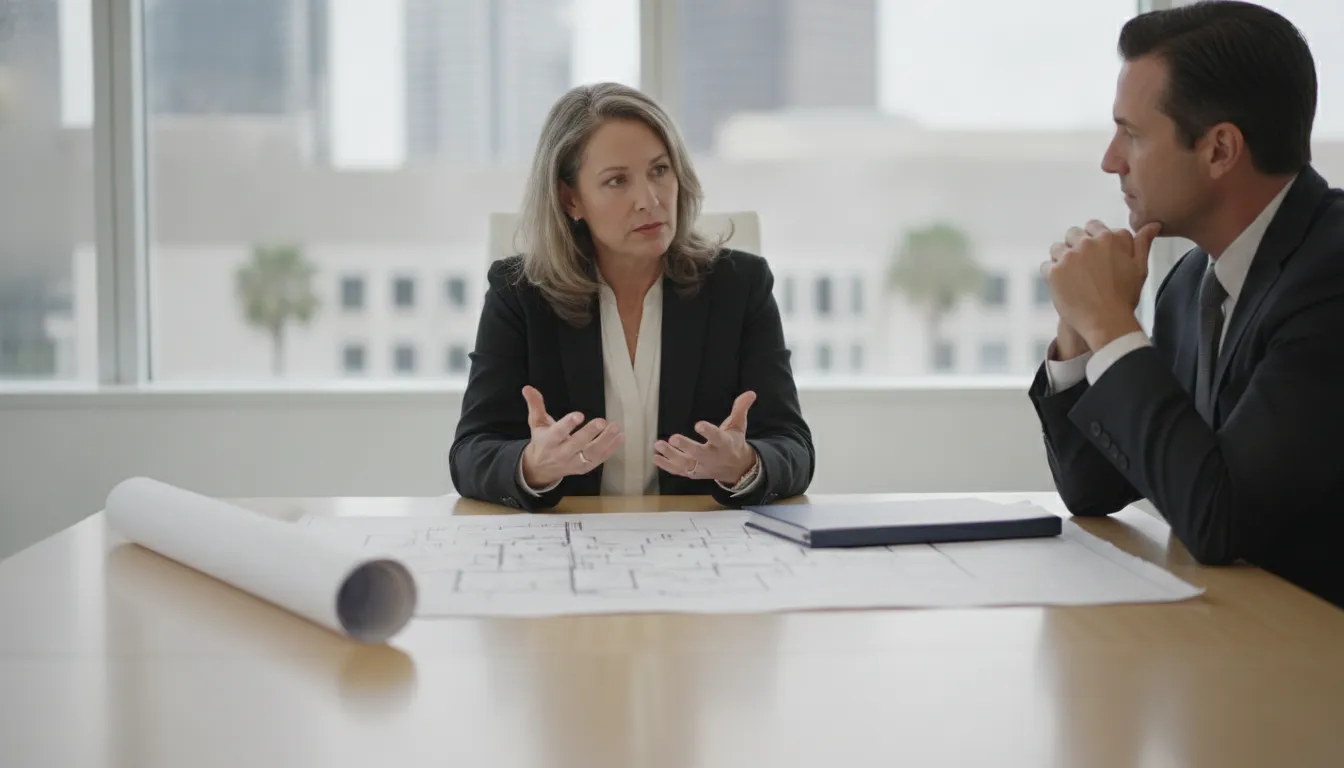 California property owner and attorney discussing a real estate dispute