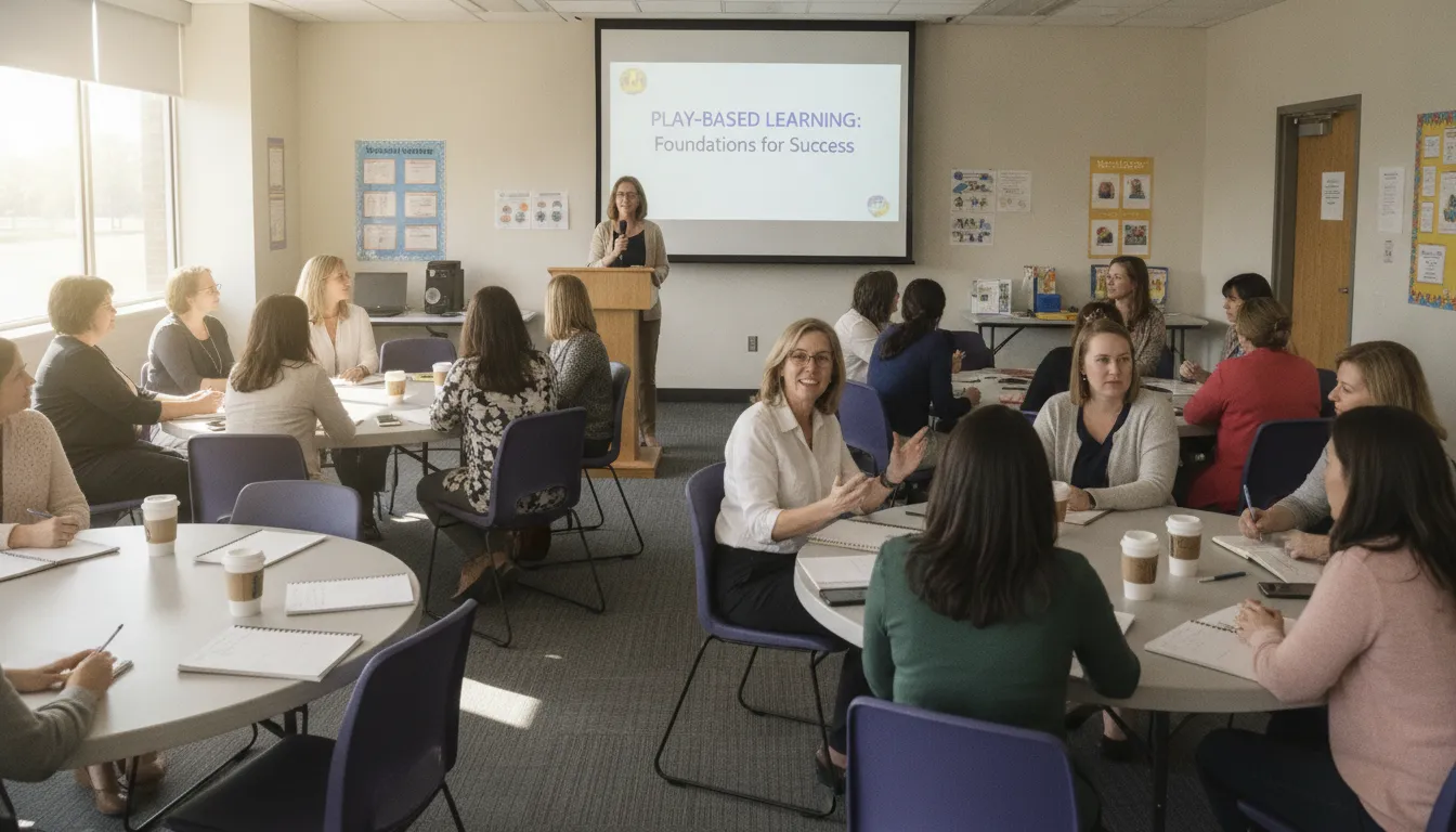 Early childhood educators participating in professional development training