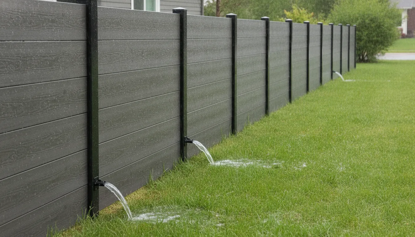 Fencing that won't rot beside a rainy backyard