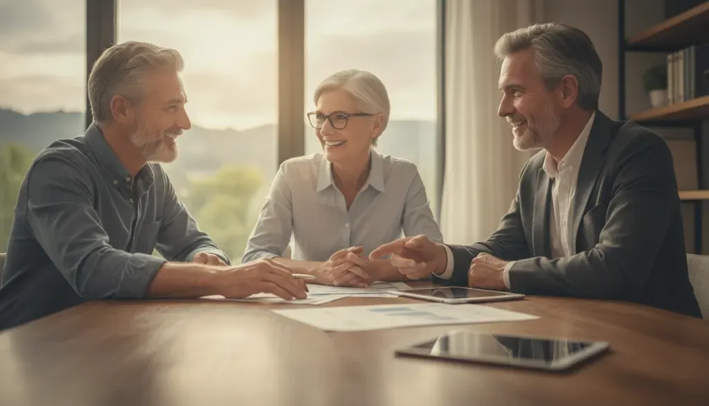 A couple discussing a comprehensive financial plan with an advisor