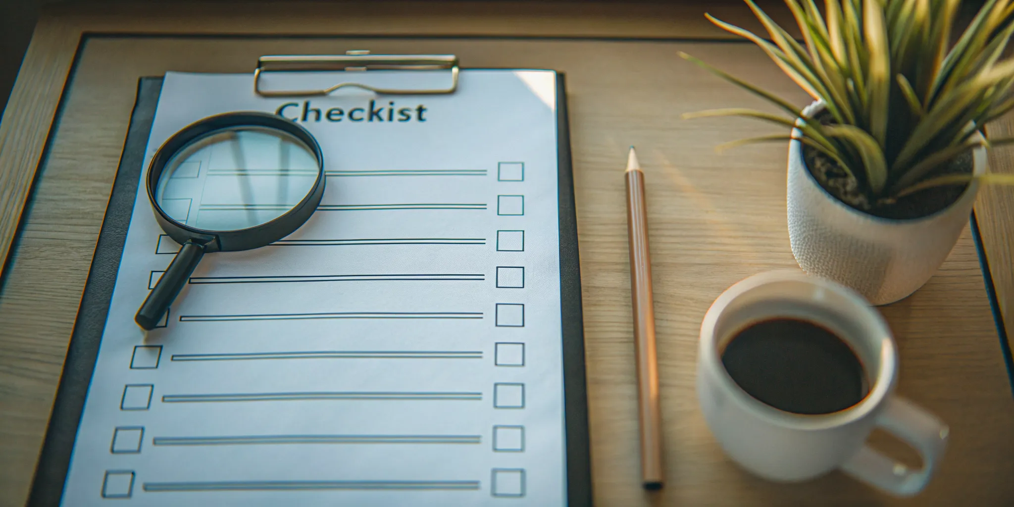A checklist and pen on a desk for post-sale retirement planning