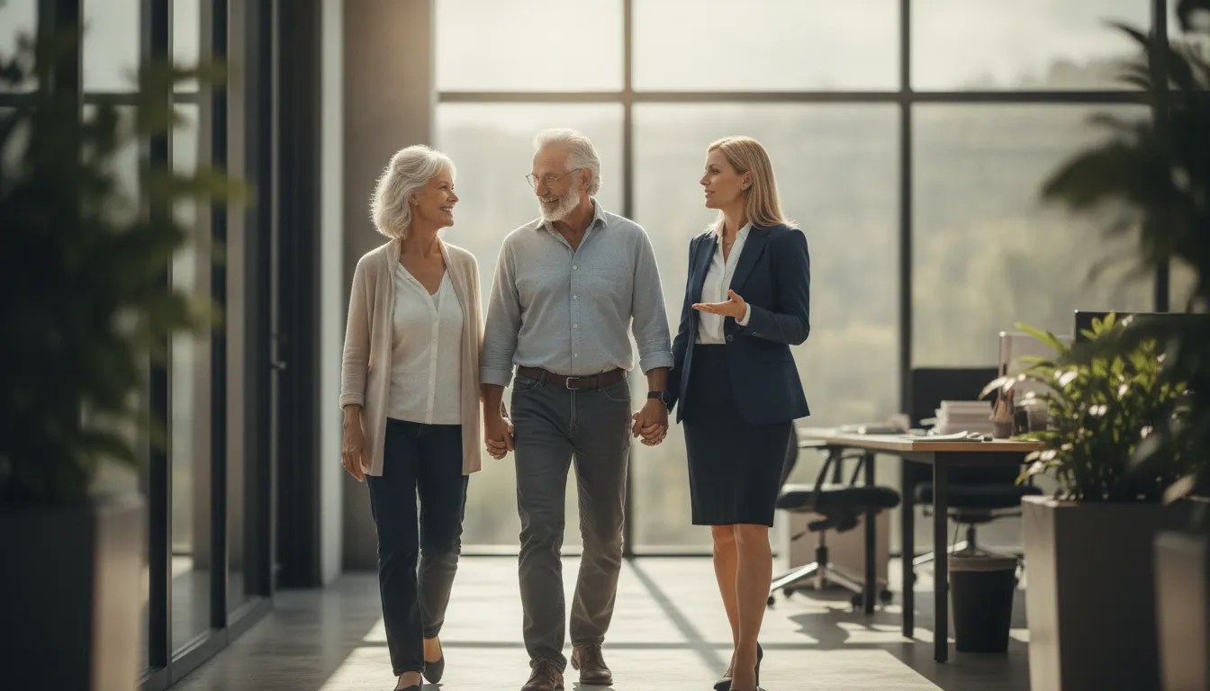 Federal employee reviewing retirement income and health coverage decisions with a financial planner
