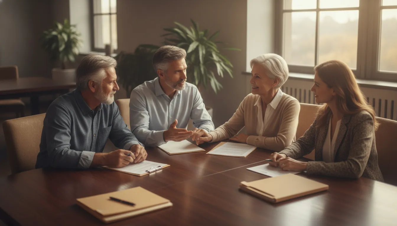 Family discussing legacy planning with a financial advisor