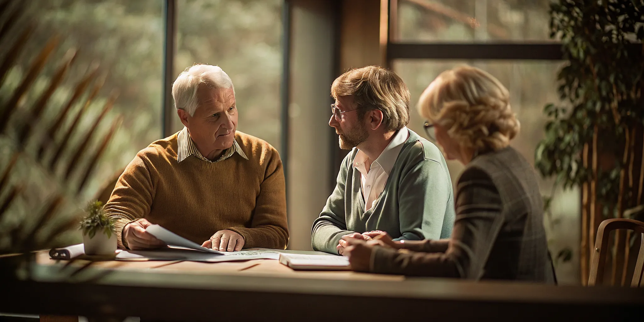 A financial advisor meeting with a client to discuss retirement planning and long-term asset strategy
