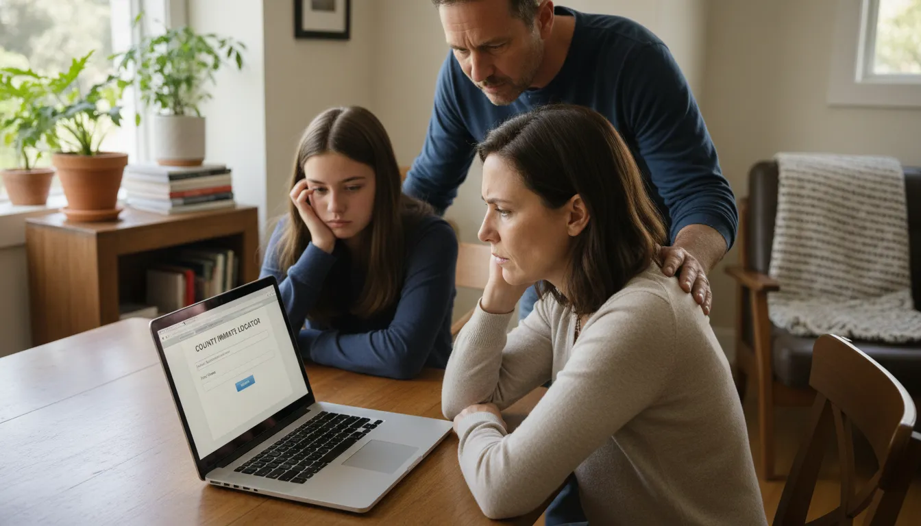 Family member using an official locator to find an inmate in California for bail