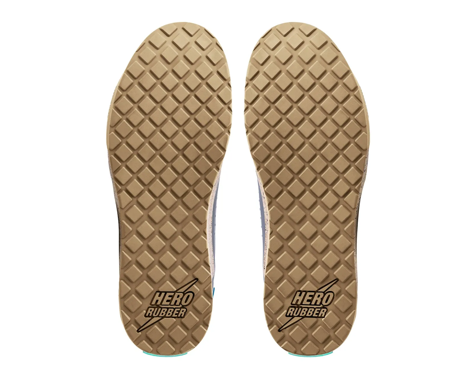 Pin-Lock MTB Shoe outsole showing square Hero Rubber tread blocks for pedal and trail contact