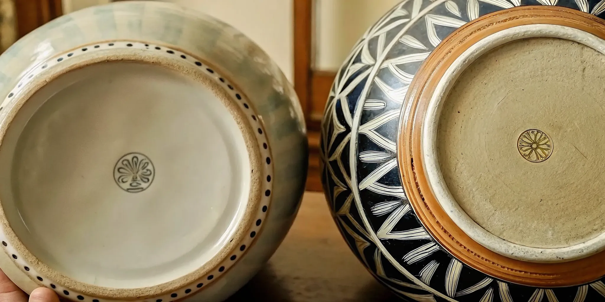 Wedgwood Jasperware backstamp marks and date codes showing impressed letters and England markings