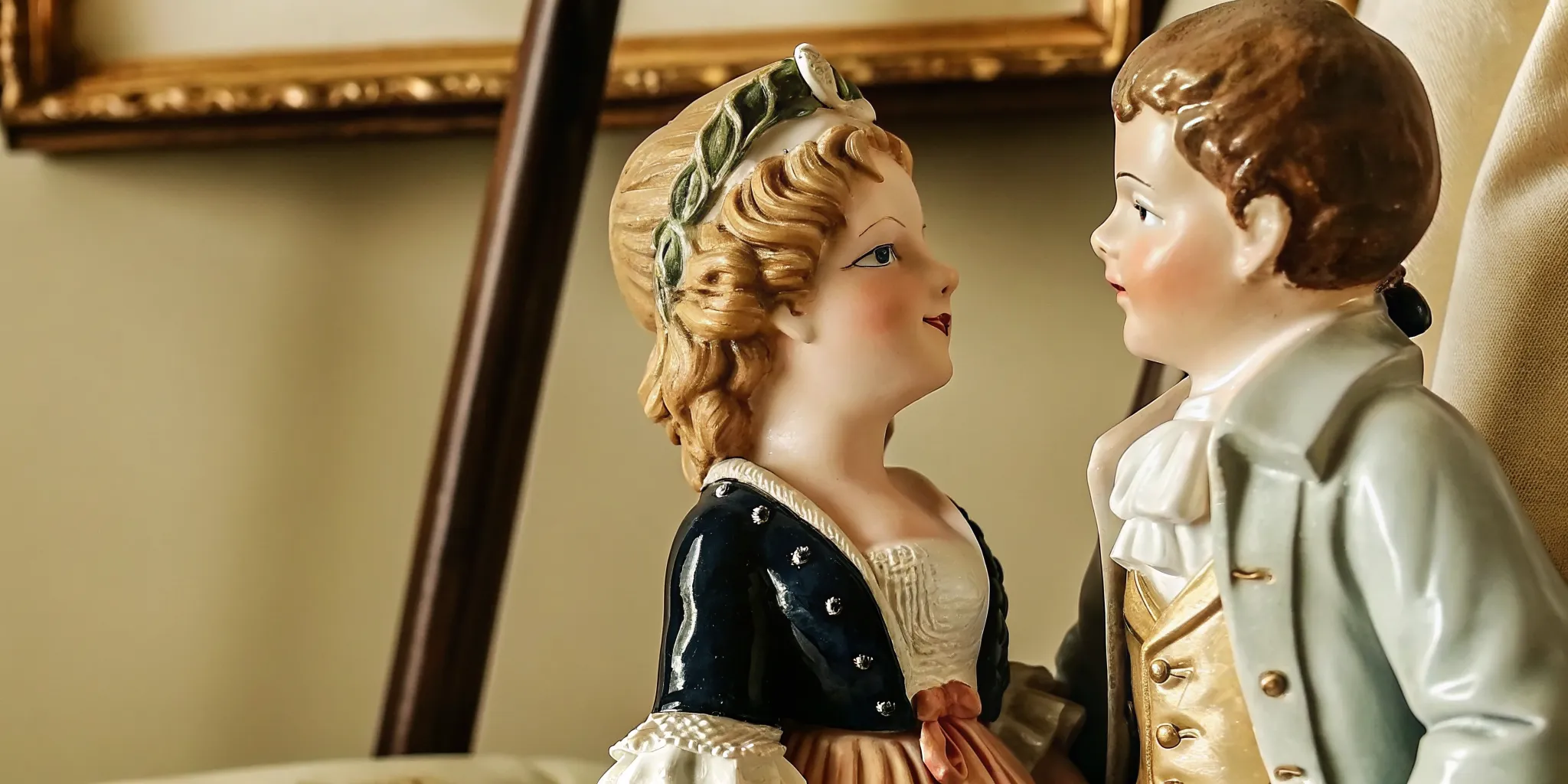 Close-up showing the crowned N mark on the bottom of an authentic Capodimonte porcelain piece
