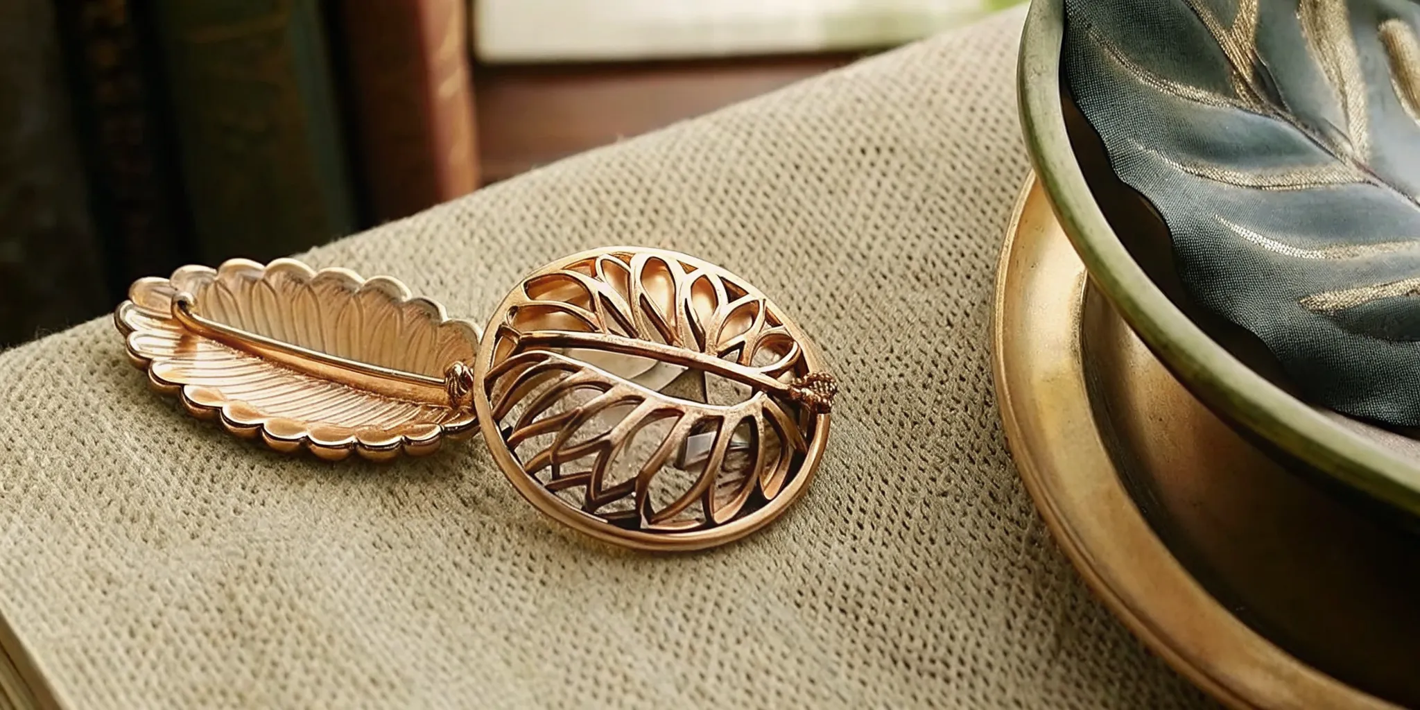 Close up view of vintage costume jewelry maker signatures and stamped hallmarks on the back of brooches and metal tags