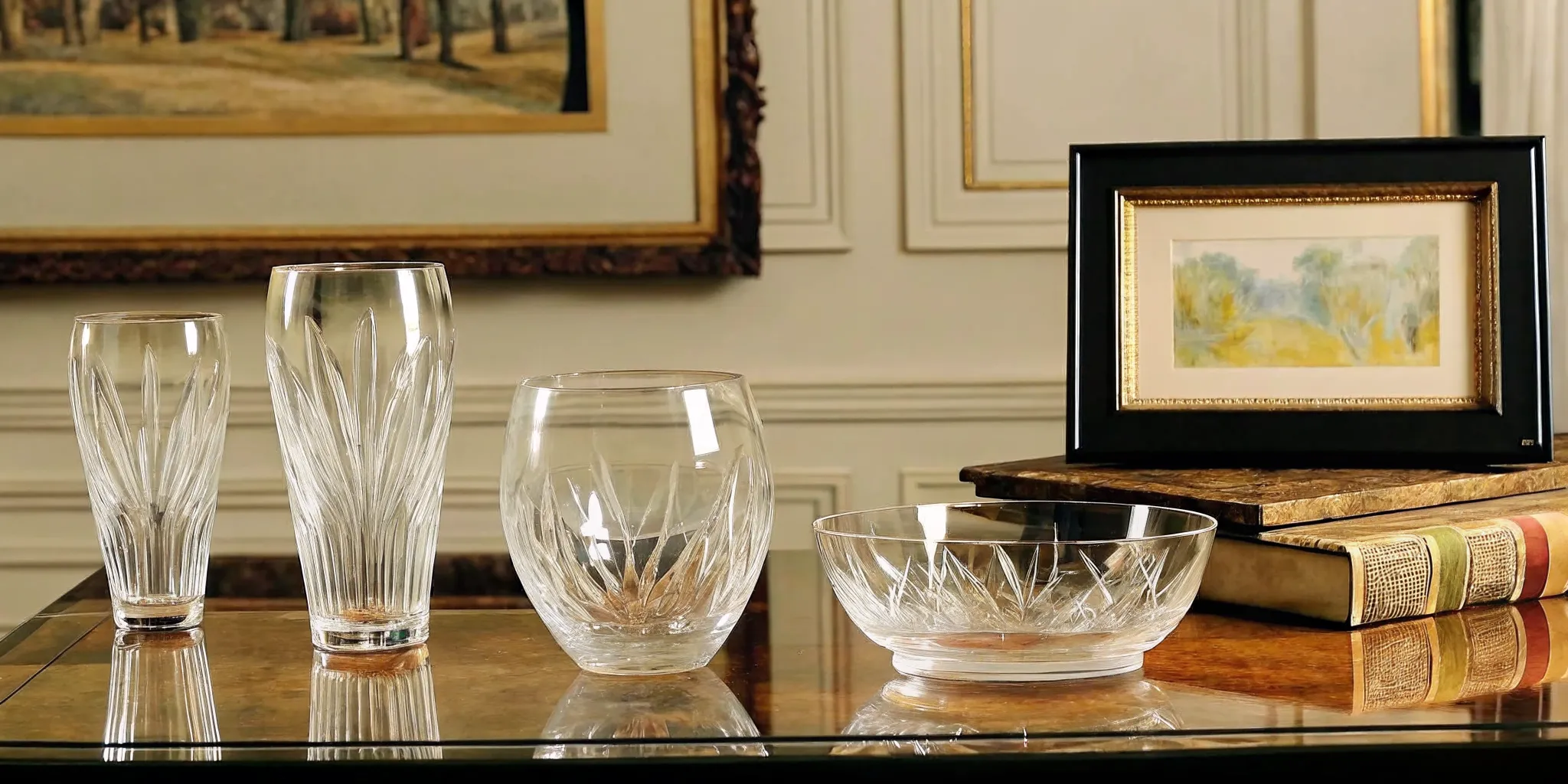 Vintage Orrefors art glass collection in an auction preview