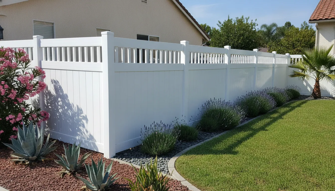 HOA Fence Rules California Homeowners Must Know 2 Shared vinyl boundary fence between California homes