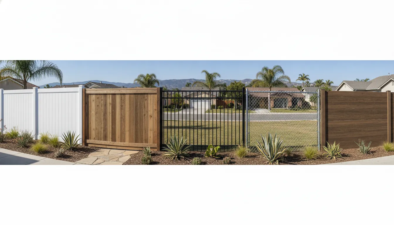 Fencing Cost 2026: Full Material Comparison 1 Fencing cost 2026 material comparison showing vinyl, wood, aluminum, chain link, and composite fences