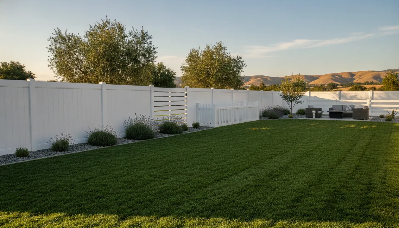 Types of Vinyl Fencing: Complete Style Guide 1 Examples of privacy, semi-private, picket, and rail types of vinyl fencing