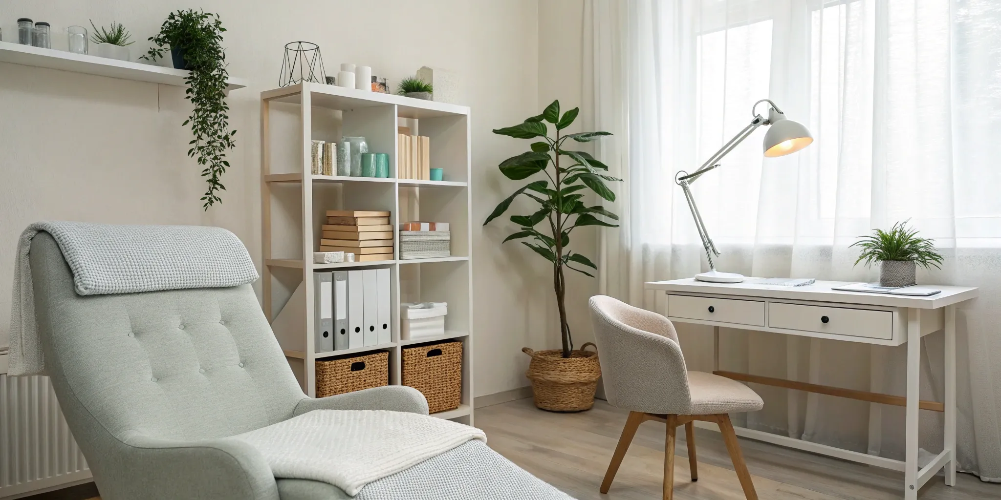 A calm therapy room in Chelsea for finding fibromyalgia relief.