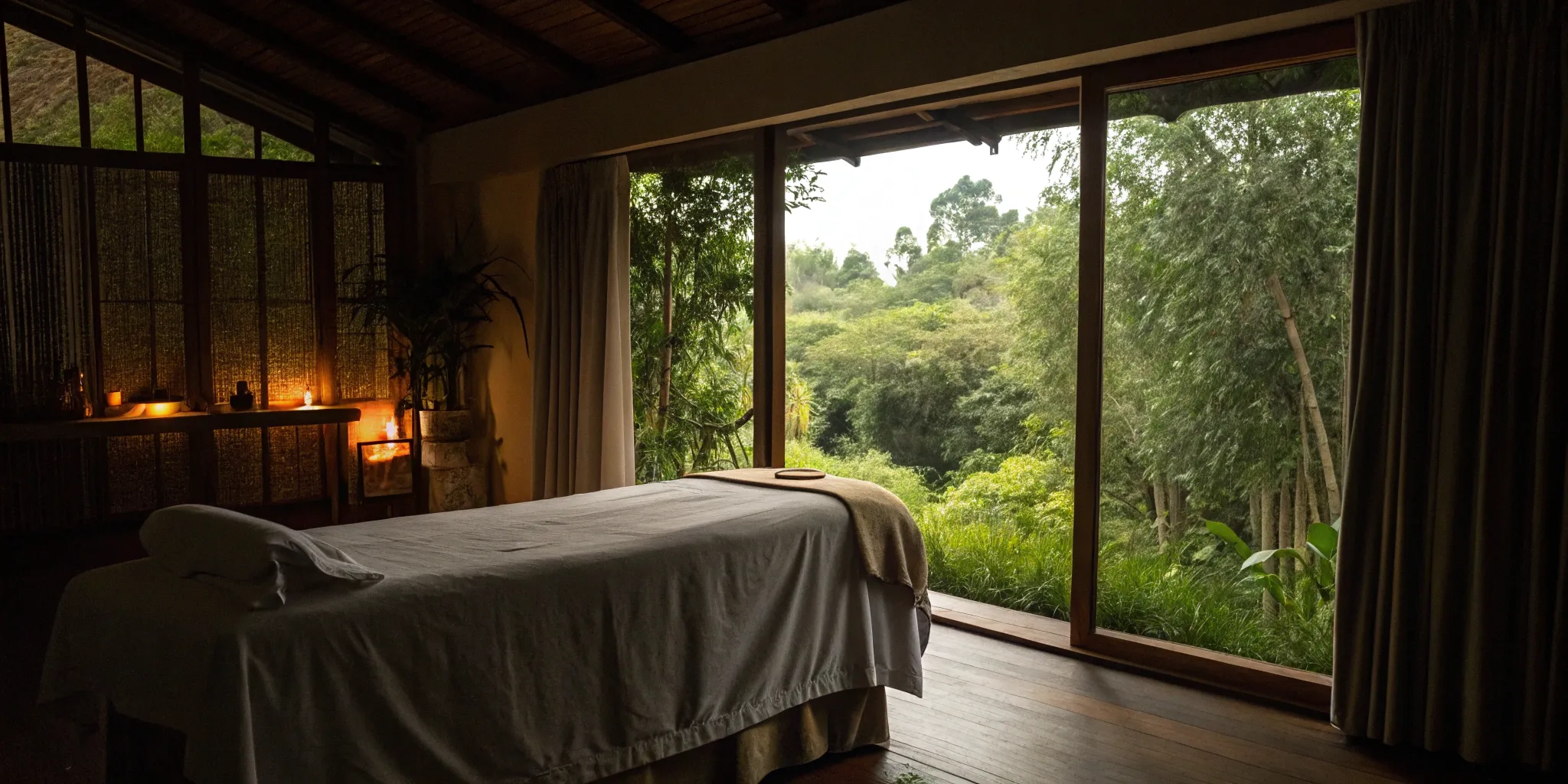 A chiropractor's treatment table in a calm room for fibromyalgia symptom relief.