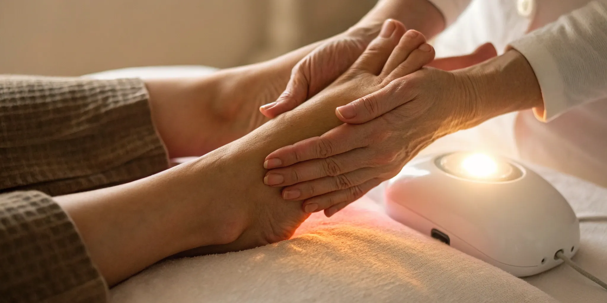 Laser treatment for foot neuropathy, a therapy often not covered by Medicare.