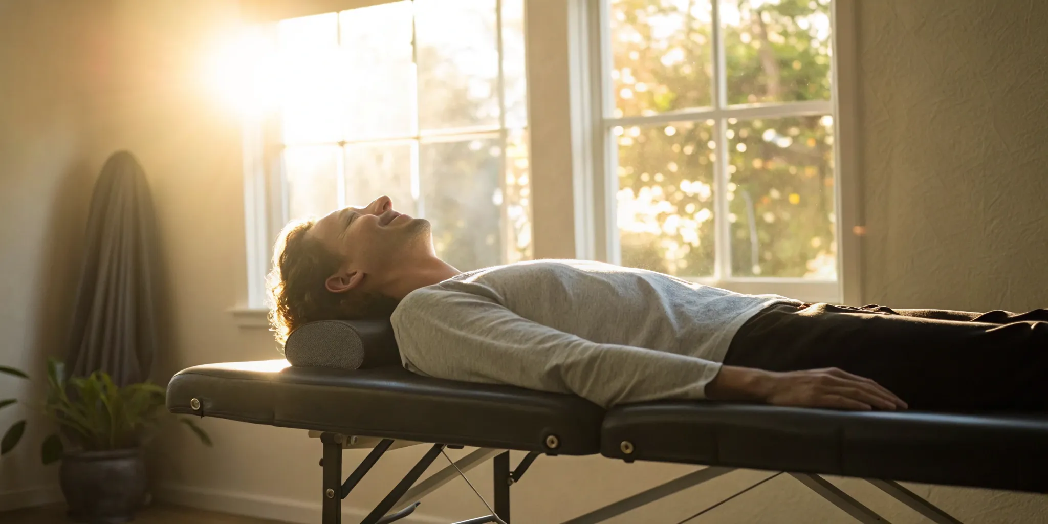 Man receiving gentle chiropractic care for TMJ jaw pain relief.