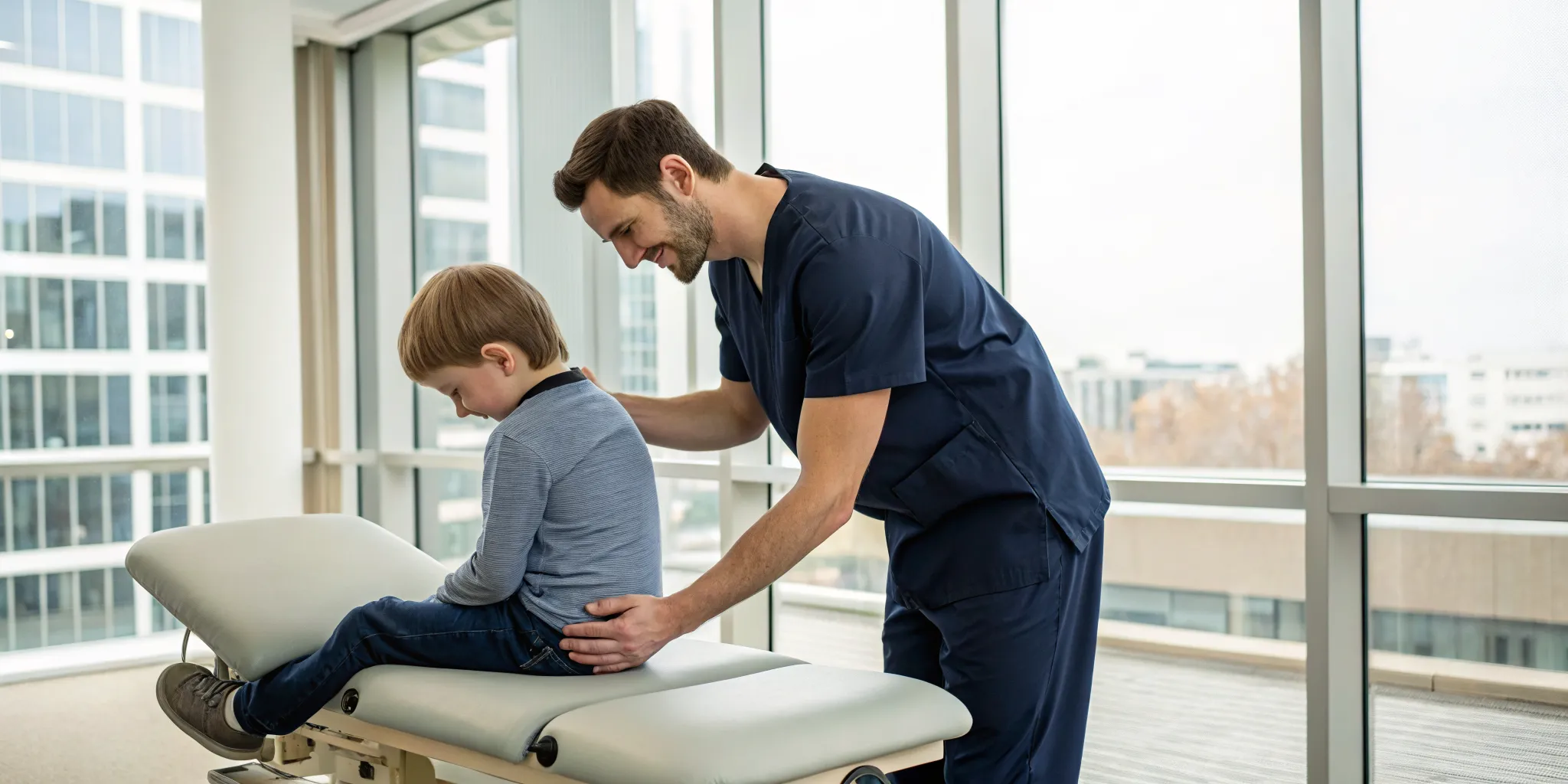 Child receiving neurological chiropractic care for sensory issues.