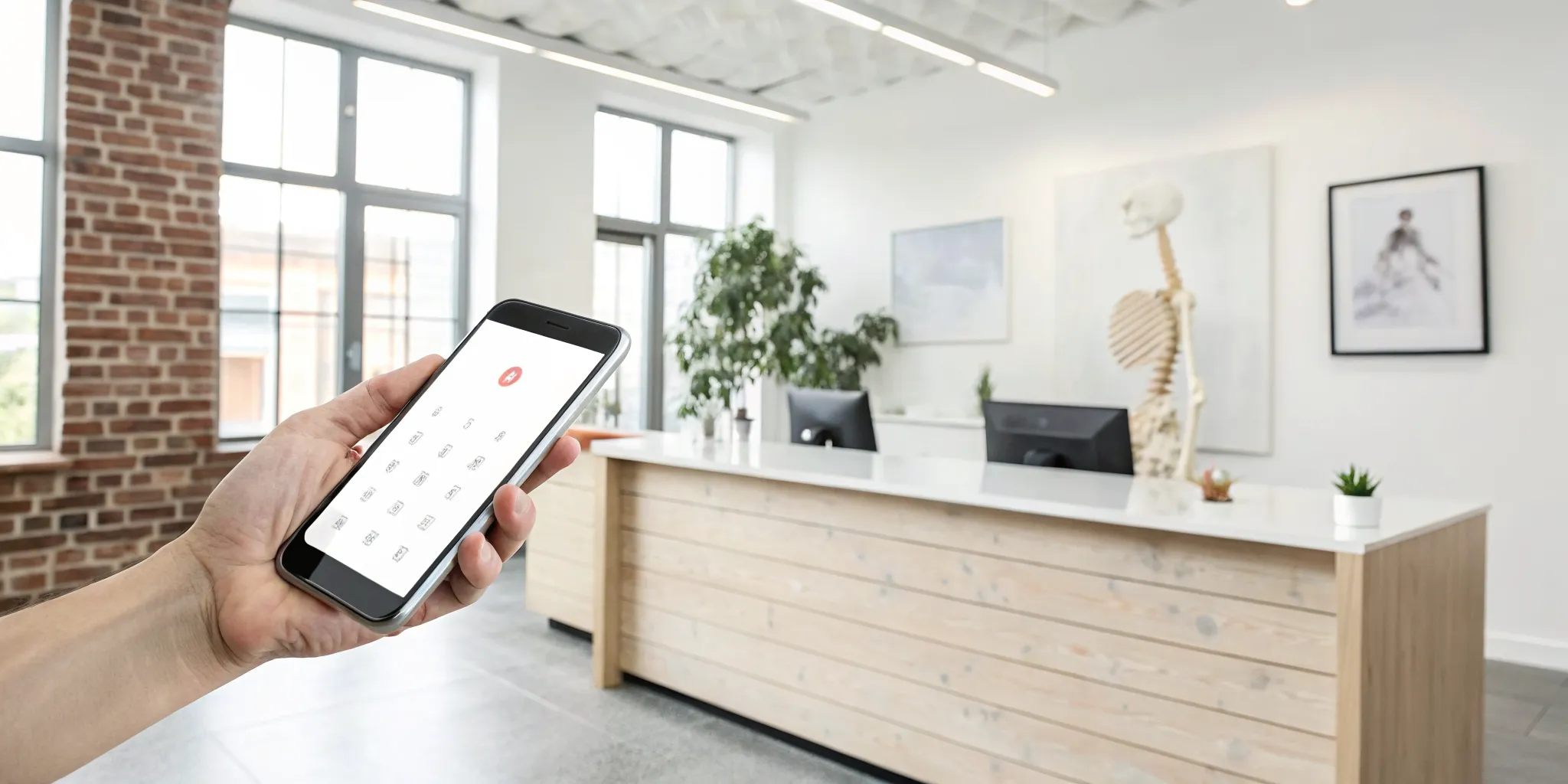 Booking an appointment with an upper cervical chiropractor in Ann Arbor using a smartphone.