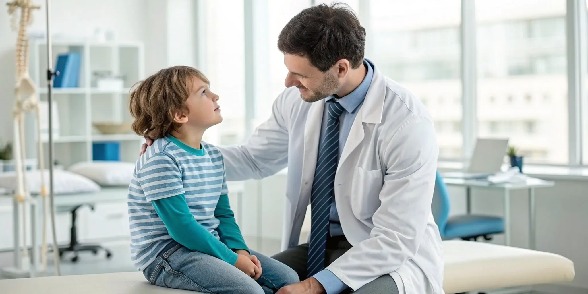 A child with sensory issues meets a pediatric chiropractor for a gentle consultation.