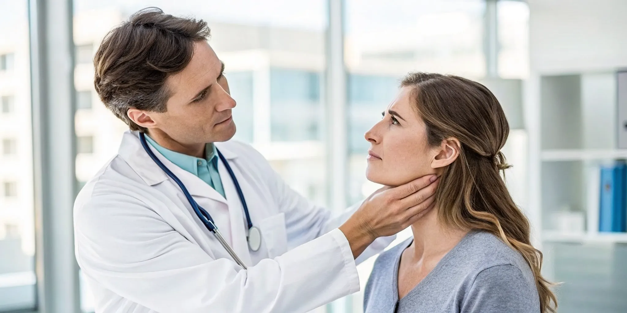 Upper cervical care specialist examining a patient's neck alignment.