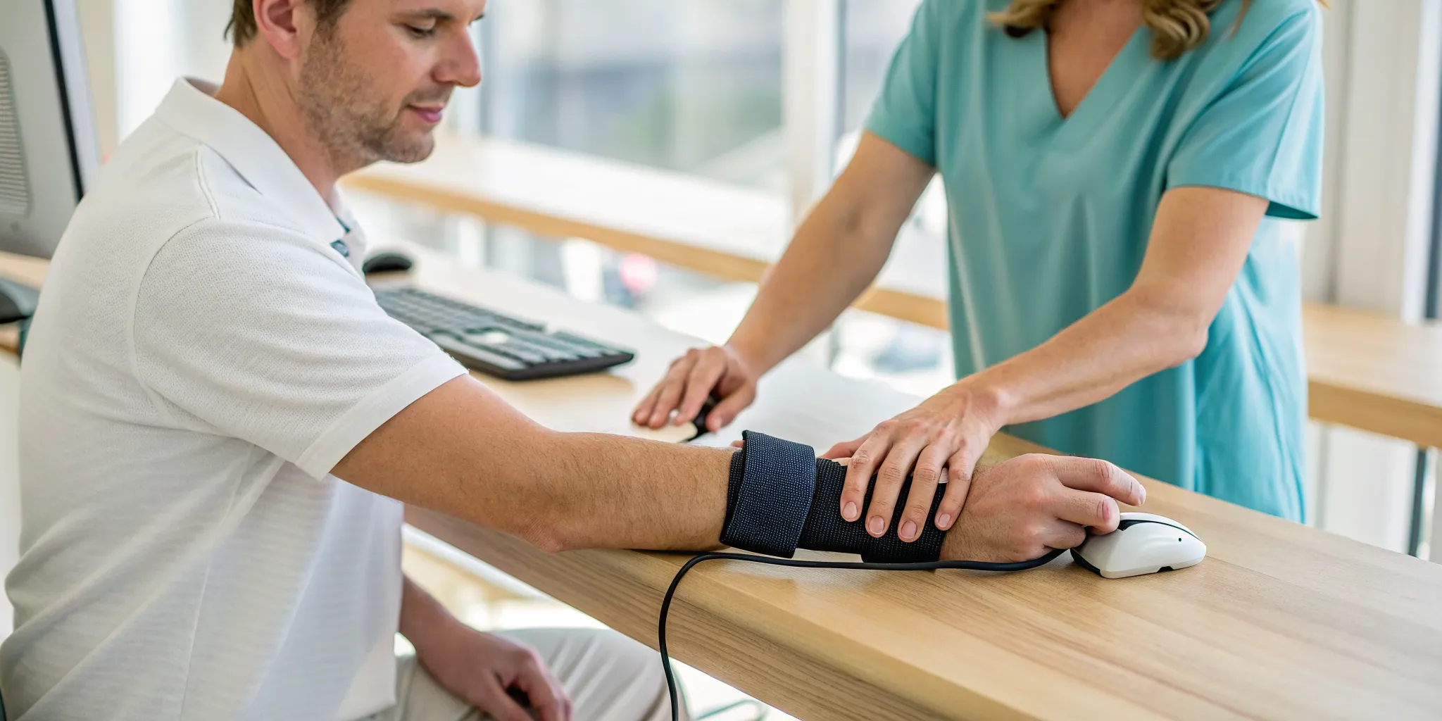Man receiving non-surgical carpal tunnel treatment in Ann Arbor.