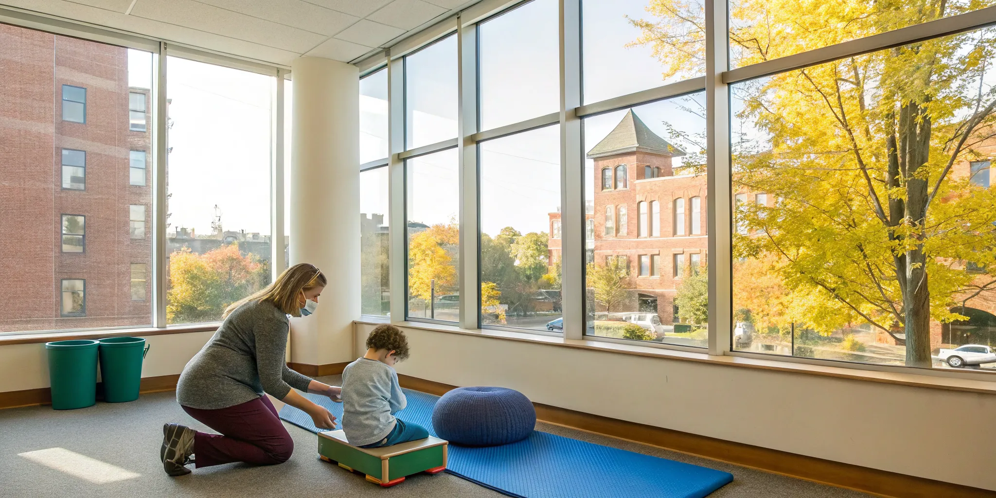 Occupational therapist providing sensory processing disorder treatment to a child in Ypsilanti.