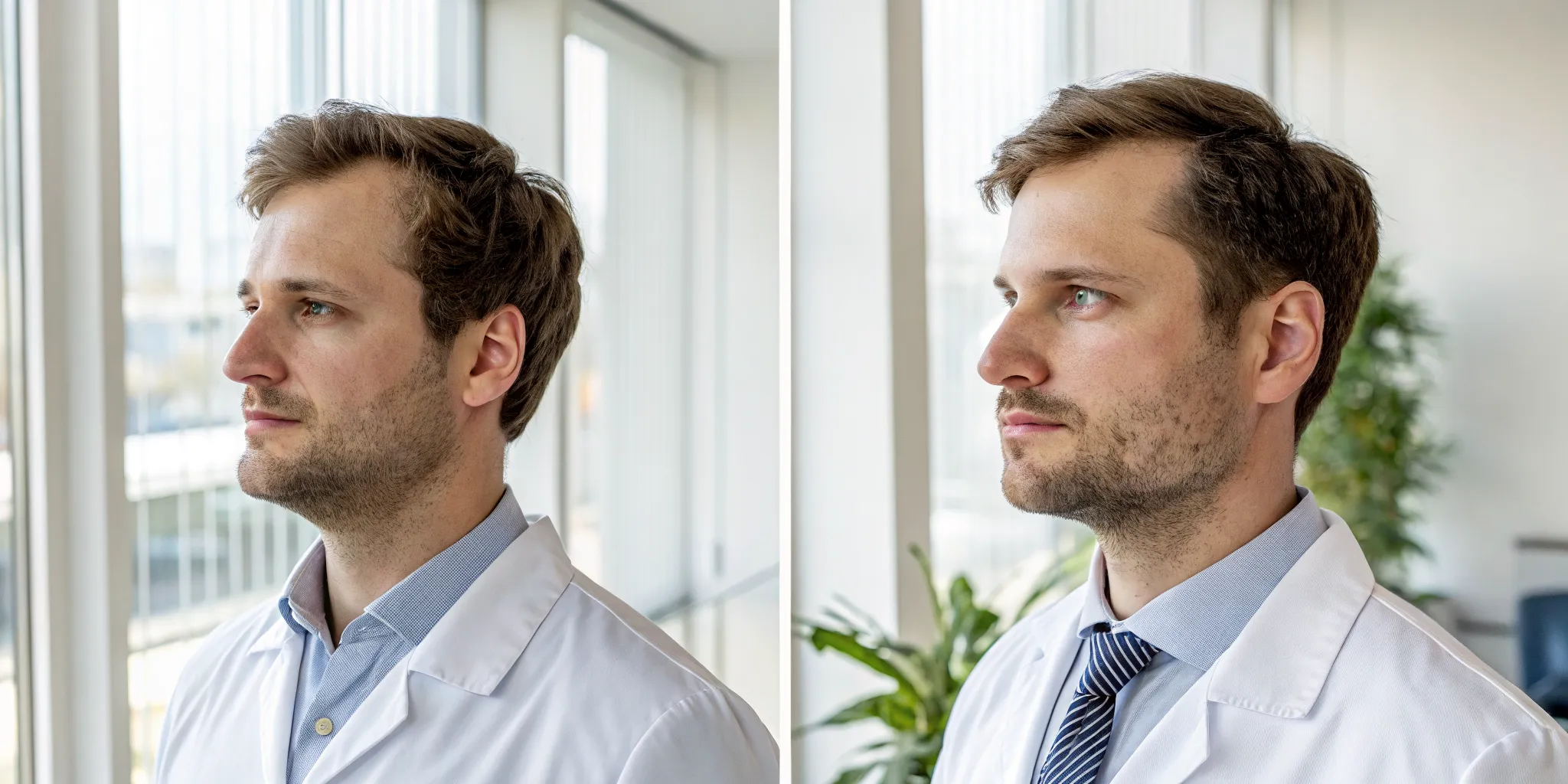 A chiropractor reviews a patient's TMJ before and after results.